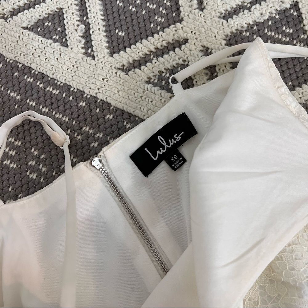 Lulus white laced fit & flare mini dress - Picture 4 of 5